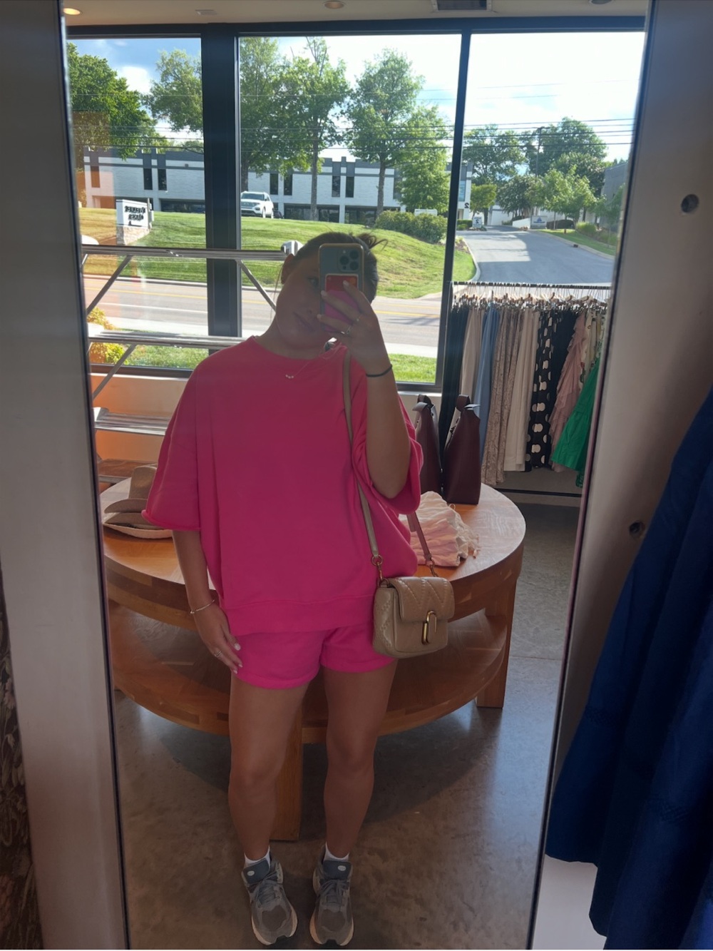 Daily Drills Hot Pink Oversized Crewneck Sweatshirt